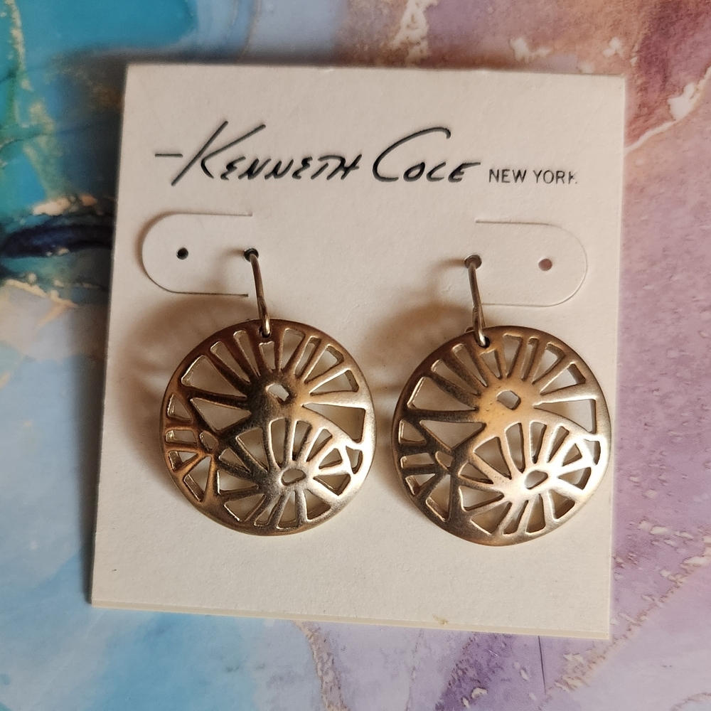 Starburst Kenneth Cole New York Silver Toned Earrings Aster Floral